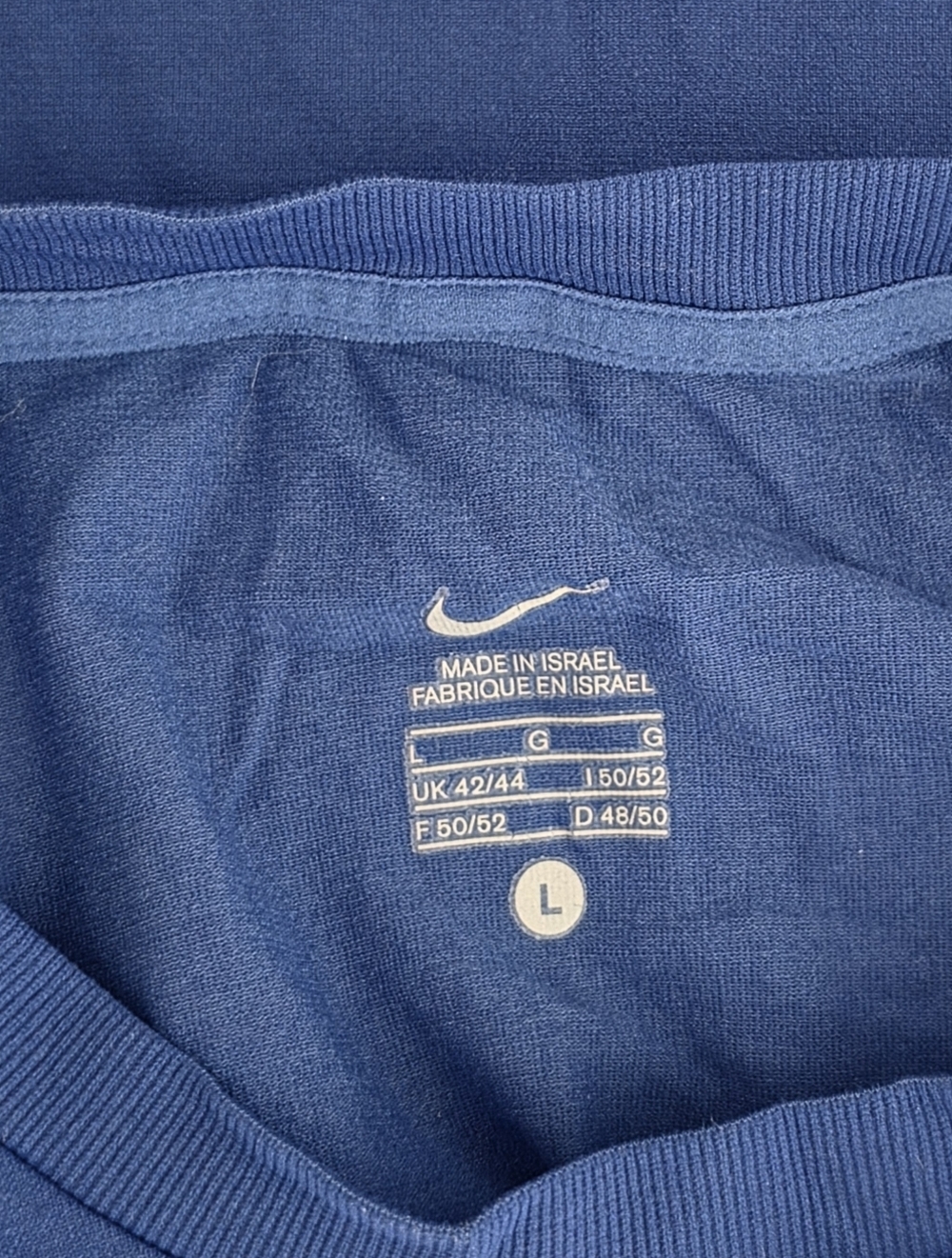 Mens Size Large Nike 2 Toned Blue Crewneck tshirt with White Swoosh Print - Picture 4 of 4